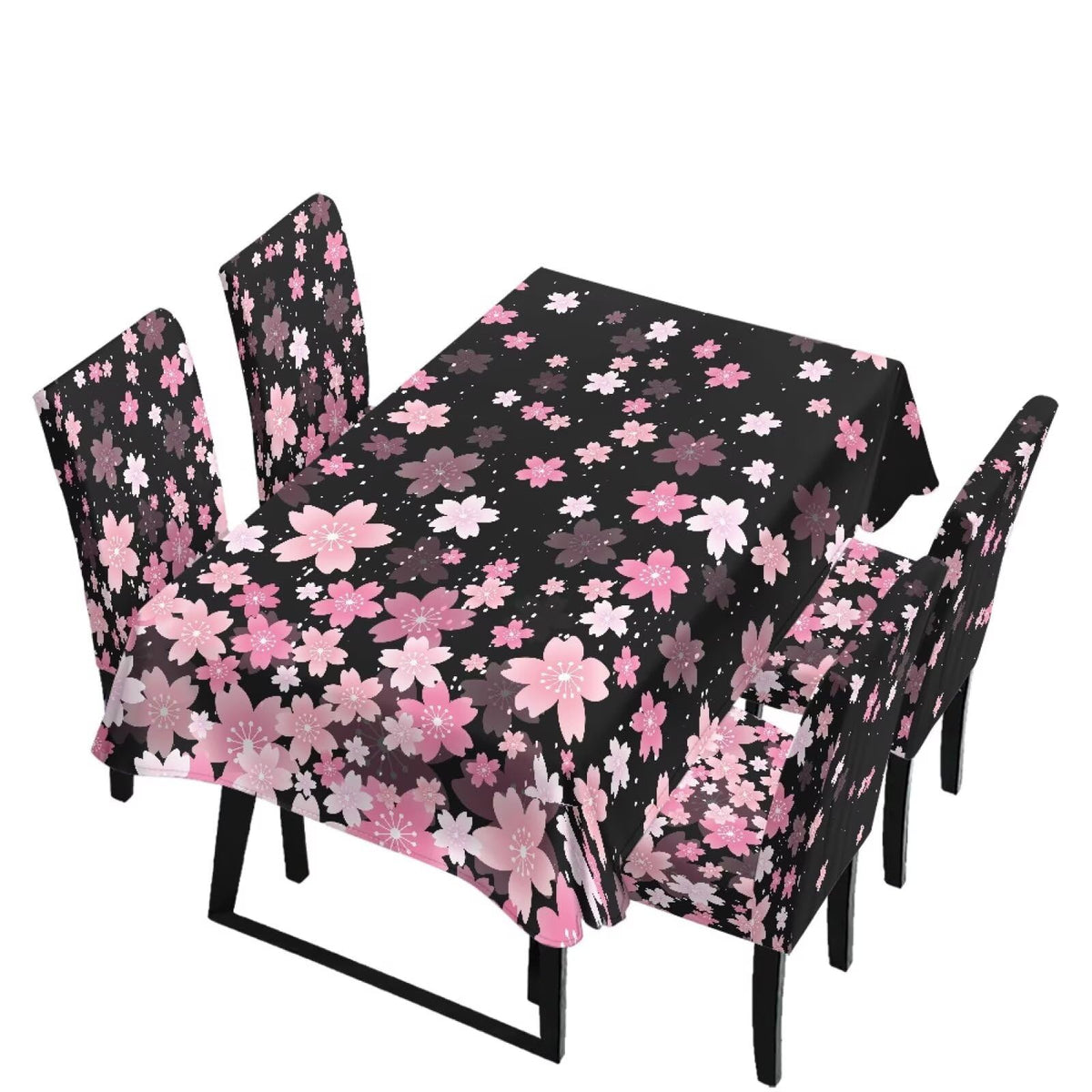 Thanksgiving Themed Dining Room Chair Cover and Tablecloths 5 Packs, Fall Leaf Print Kitchen Chair Seat Slipcovers Anti-Wrinkle Table Protector for Thanksgiving Day Party