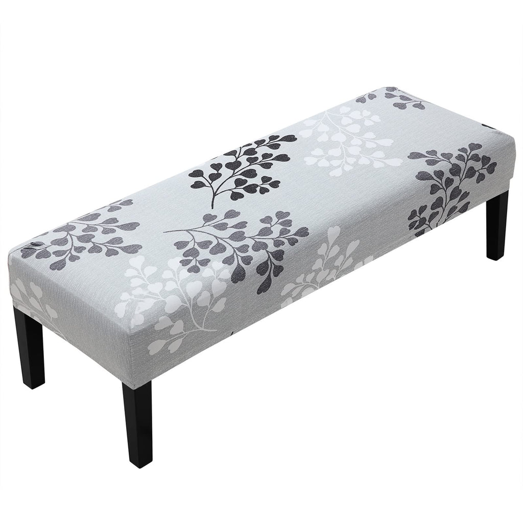 Fuloon Stretch Jacquard Dining Bench Cover - Anti-Dust Removable Bench Slipcover Washable Seat Cushion Protector for Bedroom, Kitchen, Hotel, Banquet (Beige)