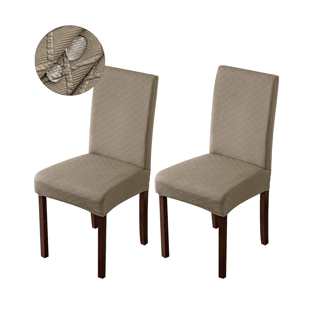 Genina Waterproof Chair Covers for Dining Room Dining Chair Covers Kitchen Parsons Chair Cover (Beige, 4 PCS)