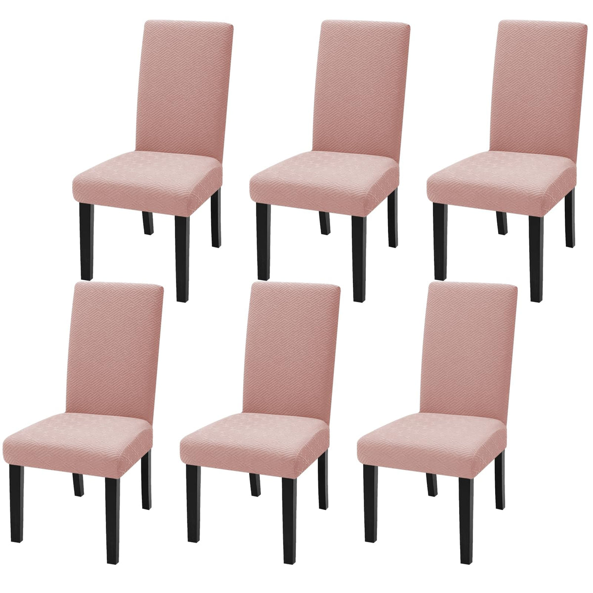 YEMYHOM 2 Packs Latest Checkered Dining Chair Slipcover Parsons Chair Furniture Protector Stretch Chair Covers for Dining Room, Restaurant, Kitchen, Party (Light Gray)