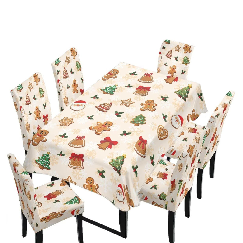 5 Pcs Table Cover Chair Covers Set Coloful Floral Dustproof Kitchen Seat Covers Set of 4 with Table Cover for Home Decor Soft Furniture Protector for Wedding Party Banquet