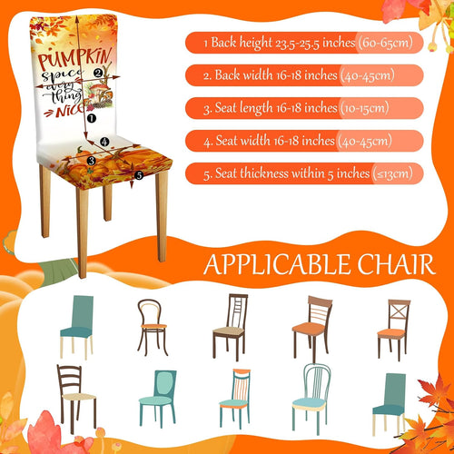 4 Pcs Thanksgiving Maple Chair Covers Fall Vintage Dining Chair Covers