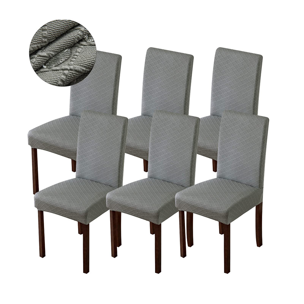 Genina Waterproof Chair Covers for Dining Room Dining Chair Covers Kitchen Parsons Chair Cover (Beige, 4 PCS)