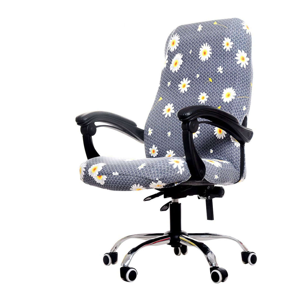 WOMACO Printed Office Chair Covers, Stretch Computer Universal Boss Modern Simplism Style High Back Chair Slipcover - Peony, Large
