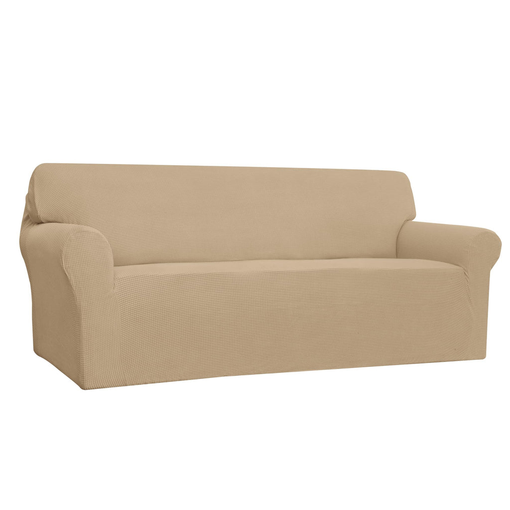 Easy-Going Stretch Loveseat Couch Covers Washable Cream