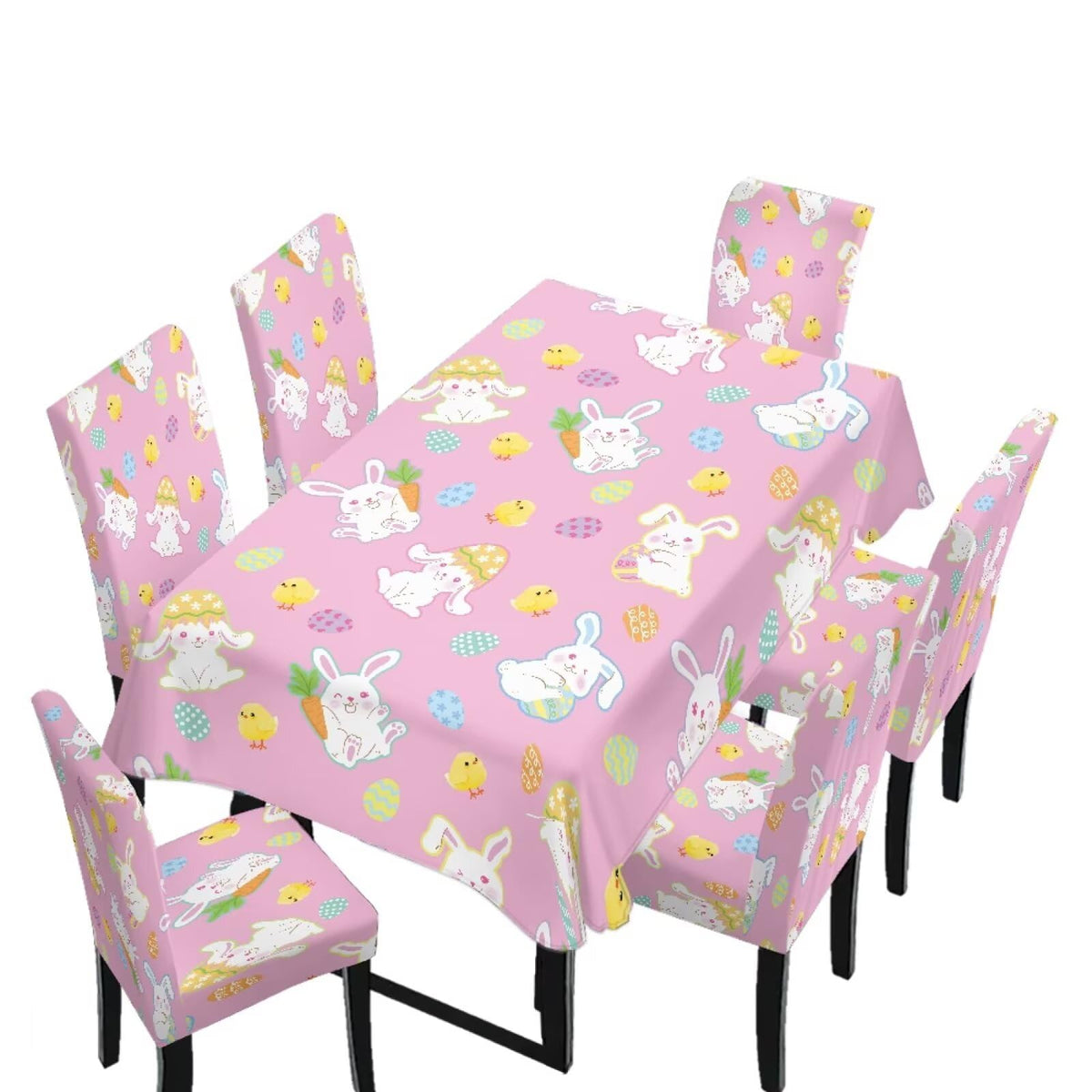 Table Cloth Rectangle Table Set of 7 Include Dining Chair Covers and Tablecloths for Dining Room Kitchen Banquet, Anti-Scratch Chair Seat Cover, Fluid Marble Print Green Gold Brown
