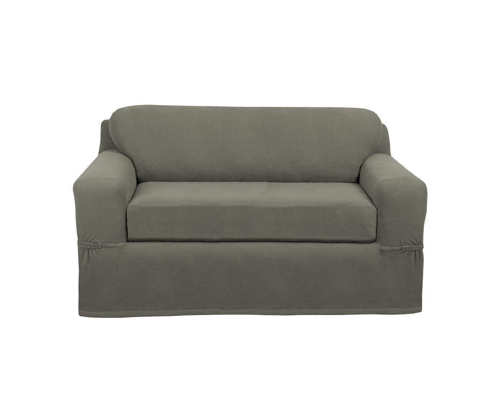 Maytex Pixel 2 Piece Loveseat Slipcover, Black