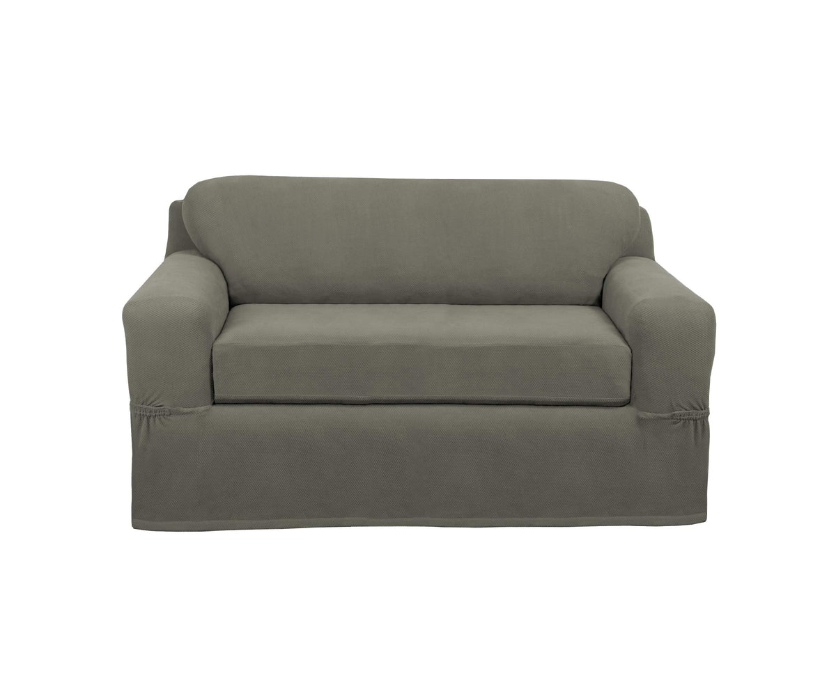 Maytex Pixel 2 Piece Loveseat Slipcover, Black