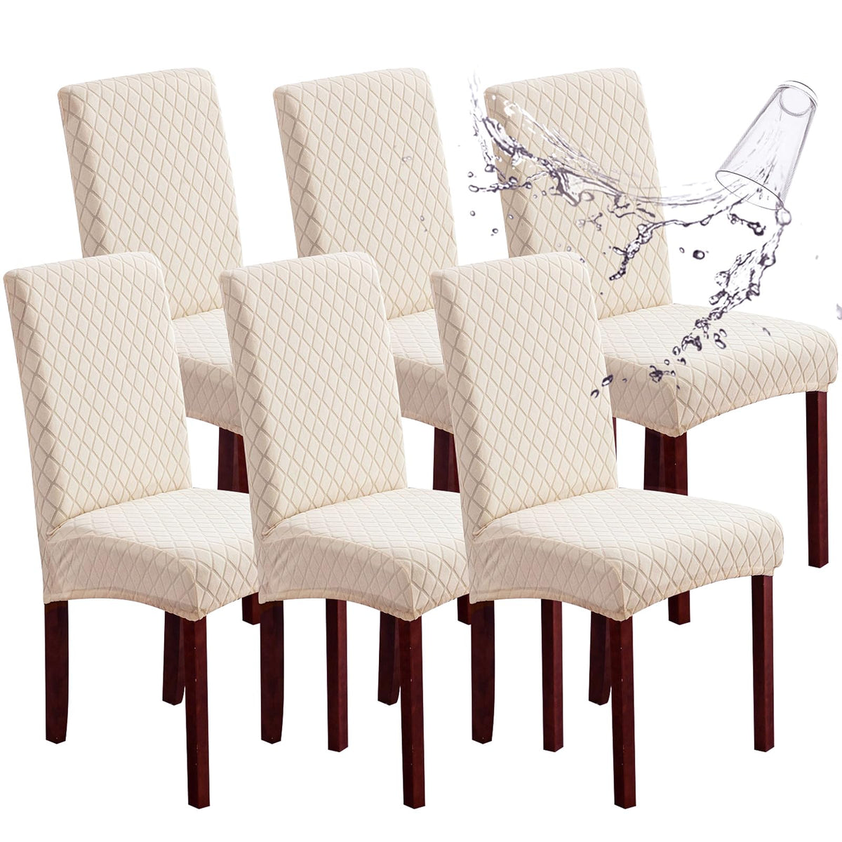 Genina Waterproof Dining Chair Covers Set of 4 Parsons Chair Slipcovers
