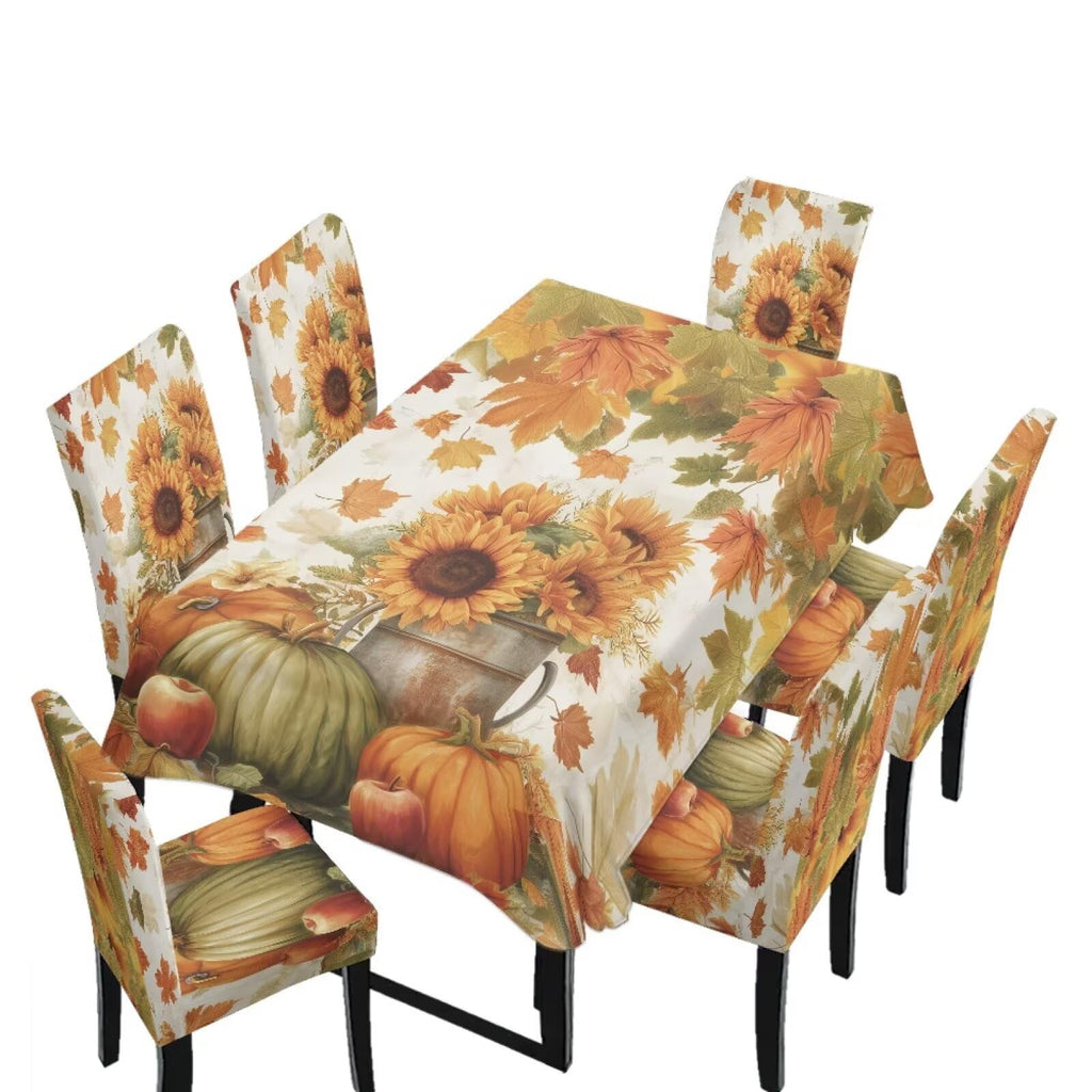 Maple Leaf Dining Table & Chair Cover Rectangle Dining Table Decor