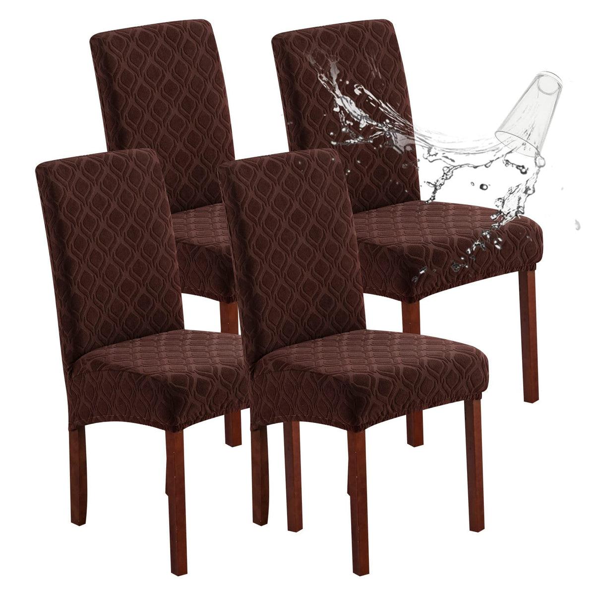 Genina Waterproof Dining Chair Covers Set of 4 Parsons Chair Slipcovers