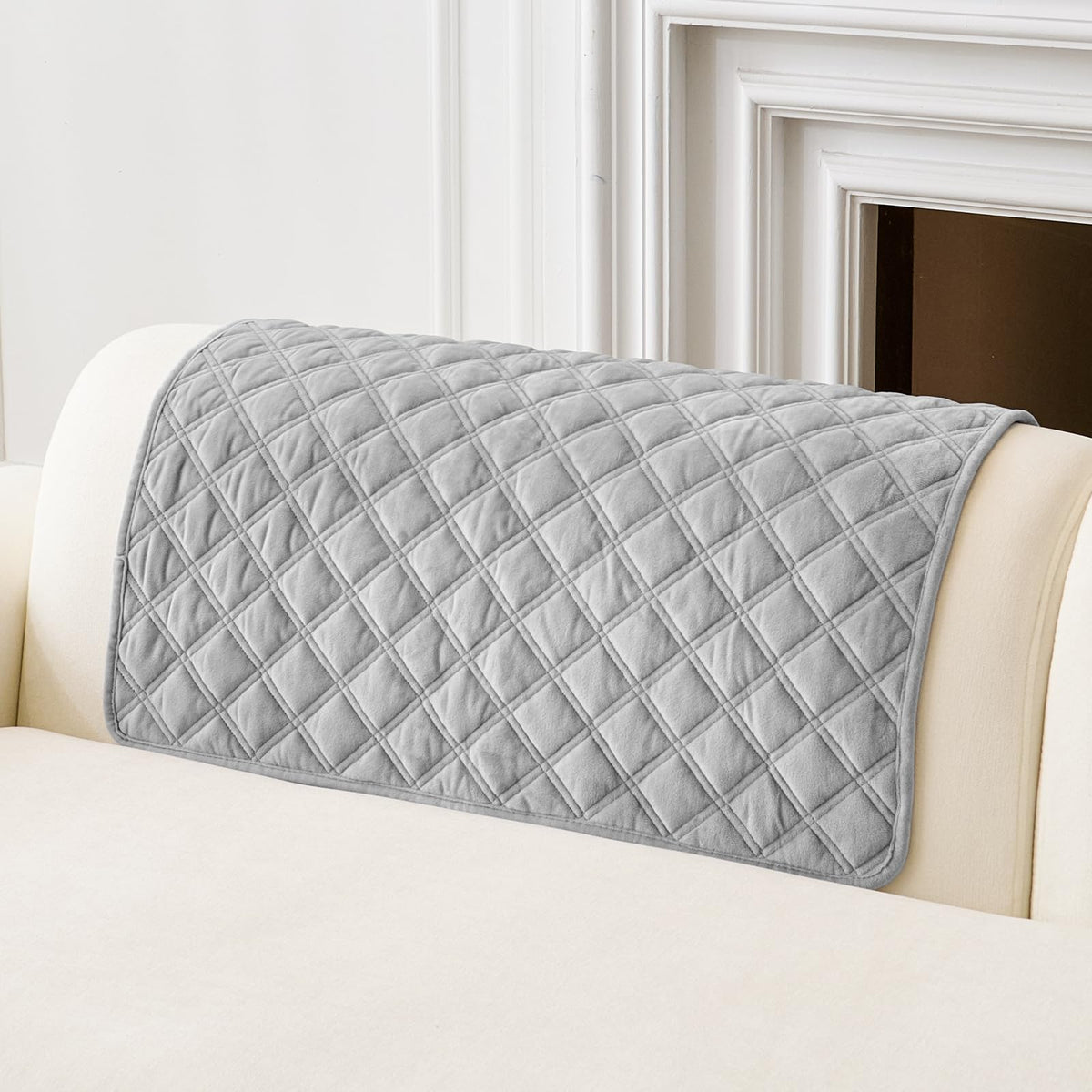 Deep Dream Armrest Covers, Sectional Couch Covers, Sofa Cover, Backrest Covers, Anti-Slip Armchair Slipcovers for Dogs Cats Pet Loveseat Recliner Leather L Shaped(White, 28"x 28")
