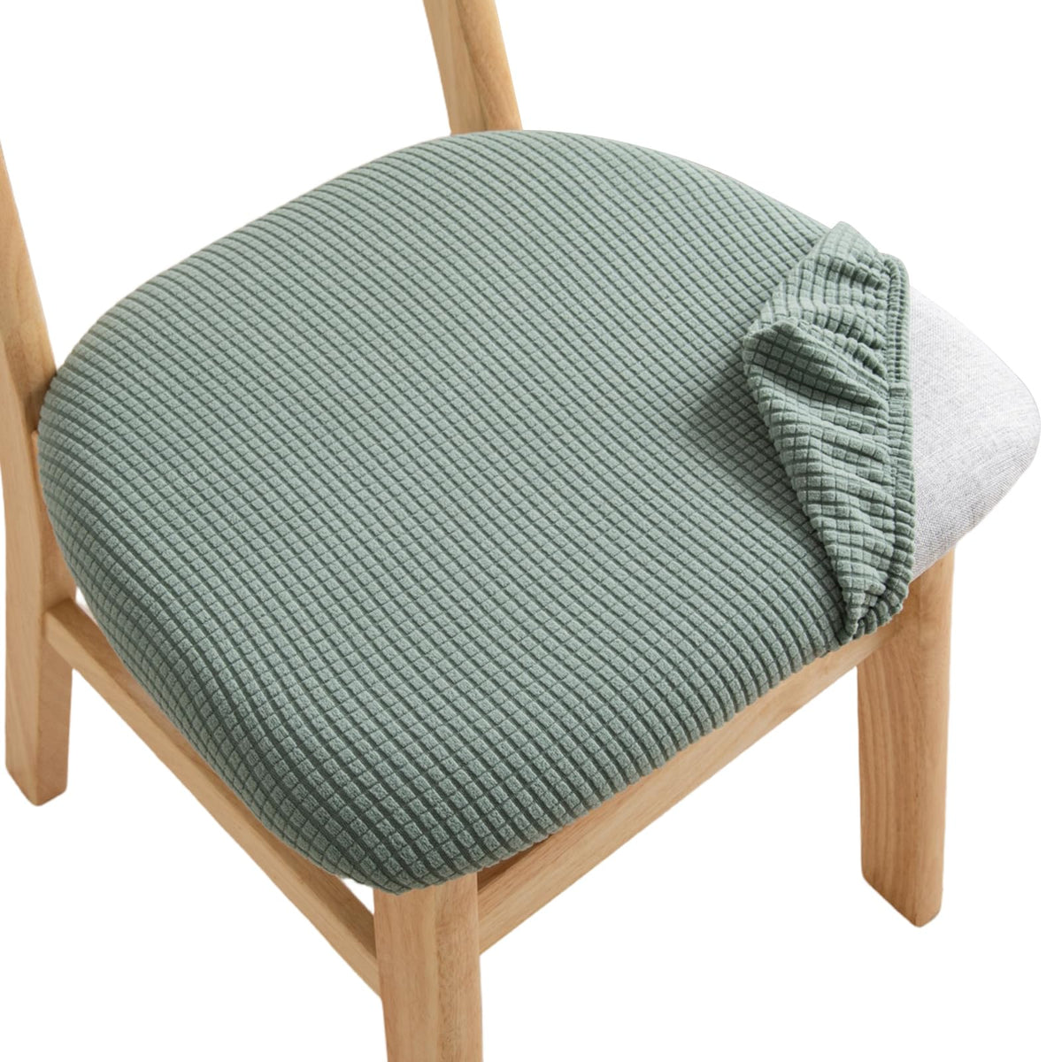 CRFATOP Waterproof Dining Chair Seat Cover Set of 6 Cushion Cover,L,Green