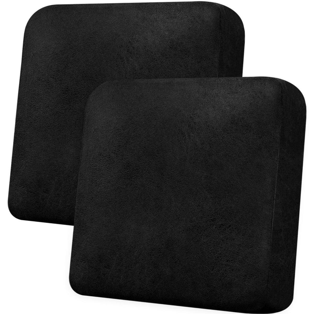 Loveseat Cushion Covers Leather-Look 2PC Stretch Love Seat Slipcover Sets for Living Room Individual Couch Seat Protector, Pet-Friendly, Non-Slip, Easy Fit - Coffee