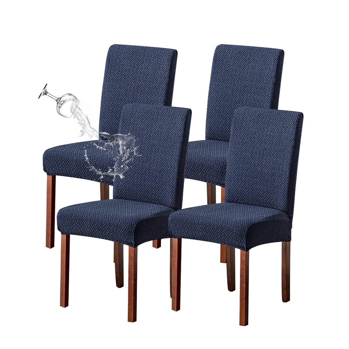 Genina Waterproof Chair Covers for Dining Room Chair Slipcovers Set of 4