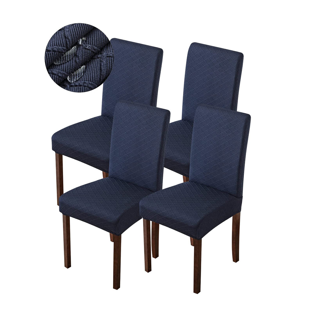 Genina Waterproof Chair Covers for Dining Room Dining Chair Covers Kitchen Parsons Chair Cover (Beige, 4 PCS)