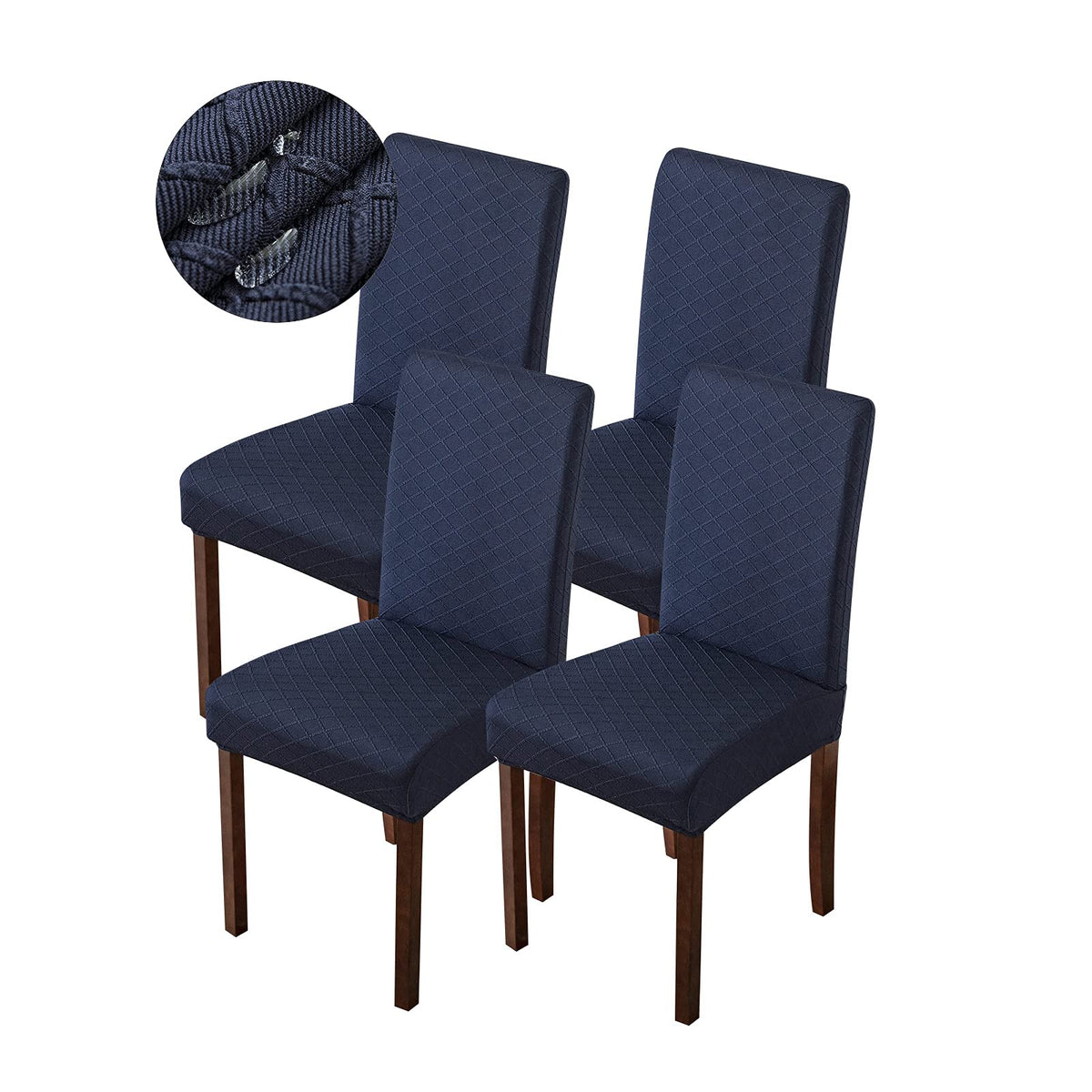 Genina Waterproof Chair Covers for Dining Room Dining Chair Covers Kitchen Parsons Chair Cover (Beige, 4 PCS)