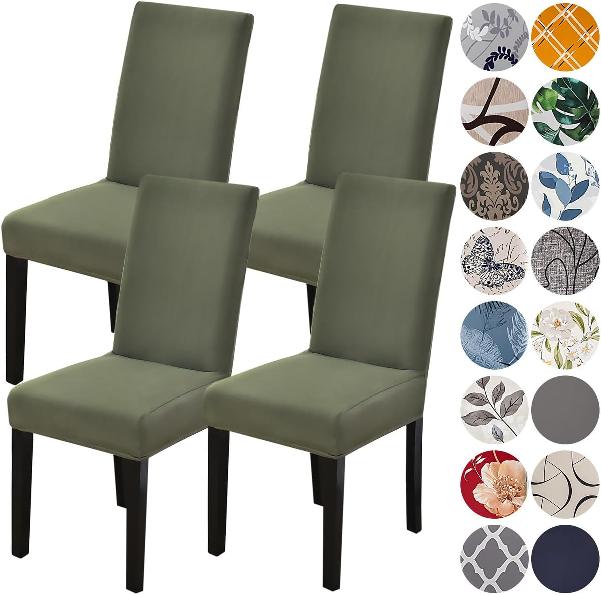 HZDHCLH Dining Chair Covers Set of 4 Stretch Chair Slipcovers Washable