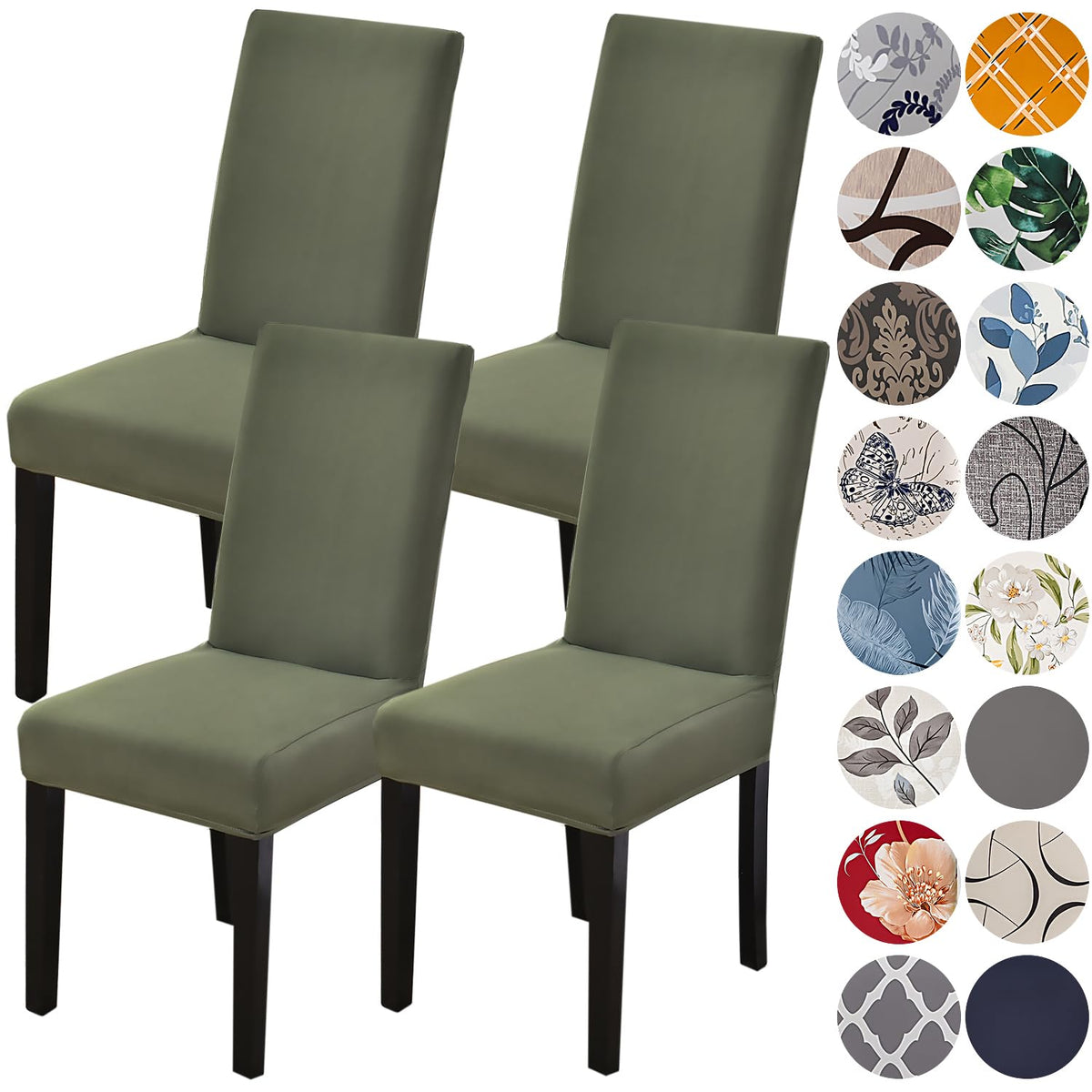 HZDHCLH Dining Chair Covers Set of 4 Stretch Chair Slipcovers Washable