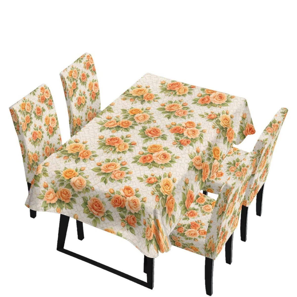 Stretch Dining Table Cloth and Chair Covers Set, 4 Seater Table Cover Anti-Wrinkle Parsons Chair Slipcovers Machine Washable Seat Protector for St. Patrick's Day Decor, Green Shamrock