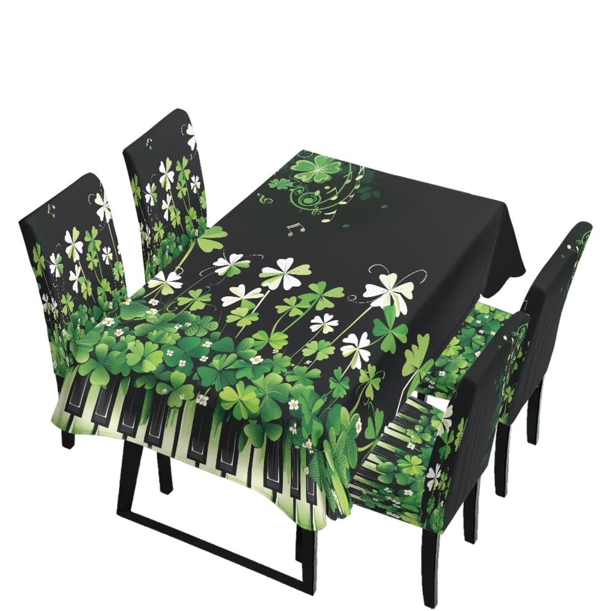 Stain Resistant Tablecloths and Dining Seat Covers Set of 5, Kitchen Chair Slipcovers Washable Table Slipcover Chair Seat Covers for Kitchen Restaurant, Chicken Cactus Print