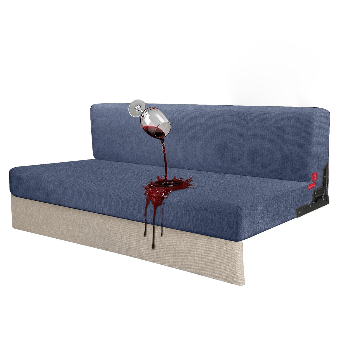 Waterproof RV Dinette Cushion Covers - Stretch Fabric Camper Seat Slipcover Replacement, Washable RV Couch Cover Designed for Camper Car Bench (Loveseat 2 Bench Cover, Blue Grey)