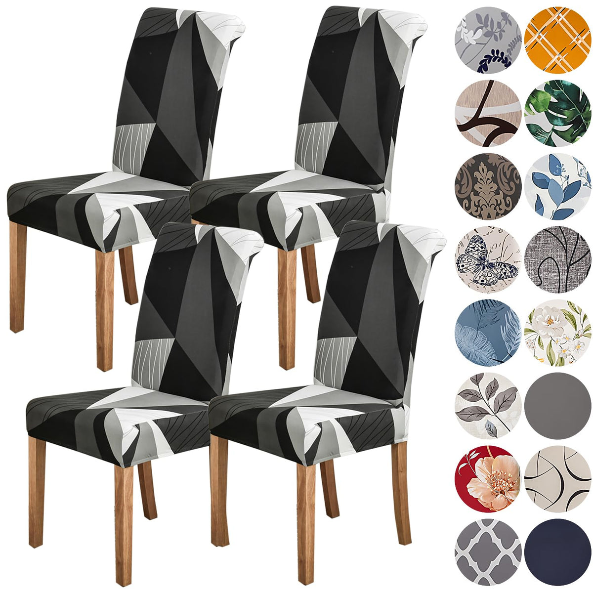 HZDHCLH Dining Chair Covers Set of 4 Stretch Chair Slipcovers Washable