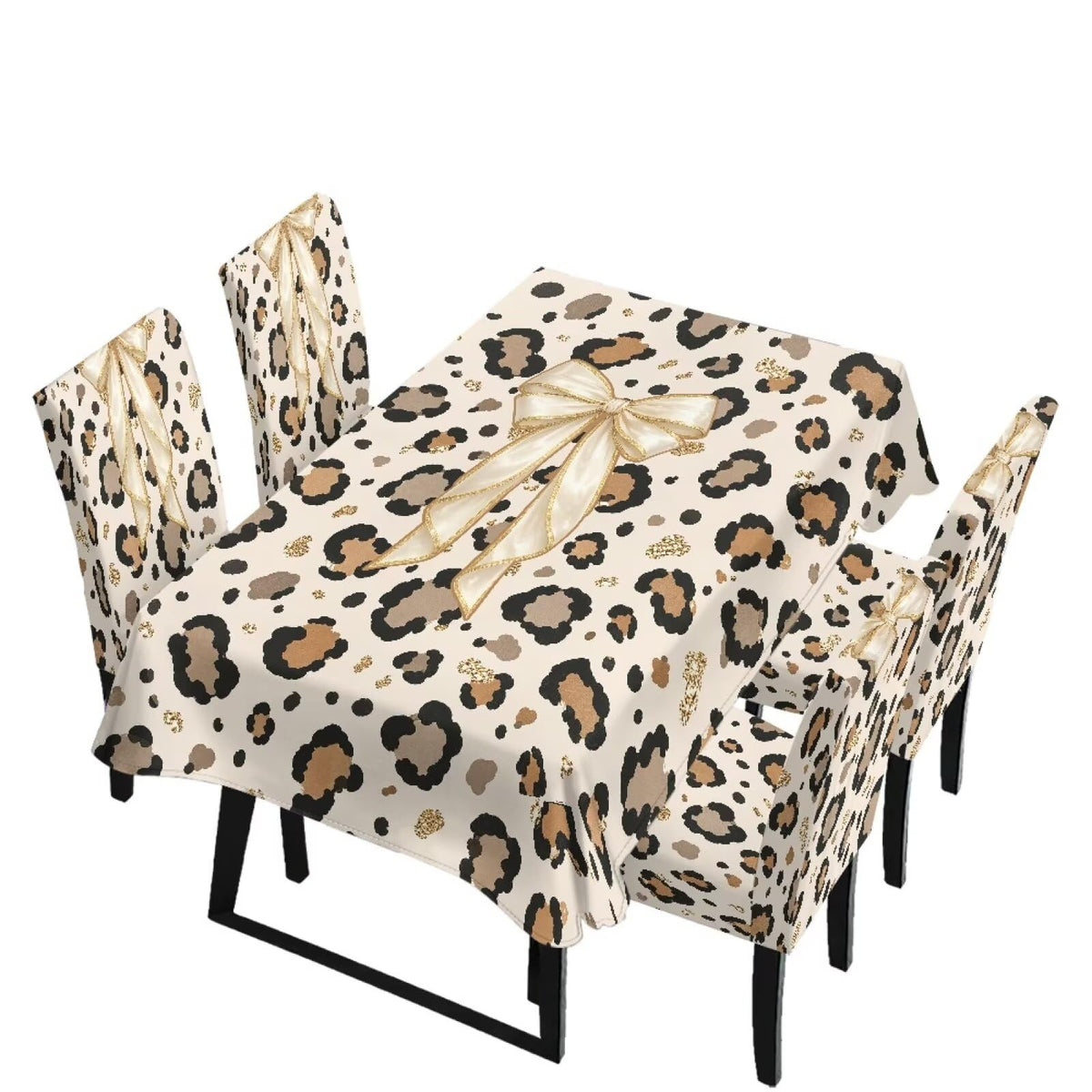 Dining Chair Covers and Dining Table Cloth Christmas Decor
