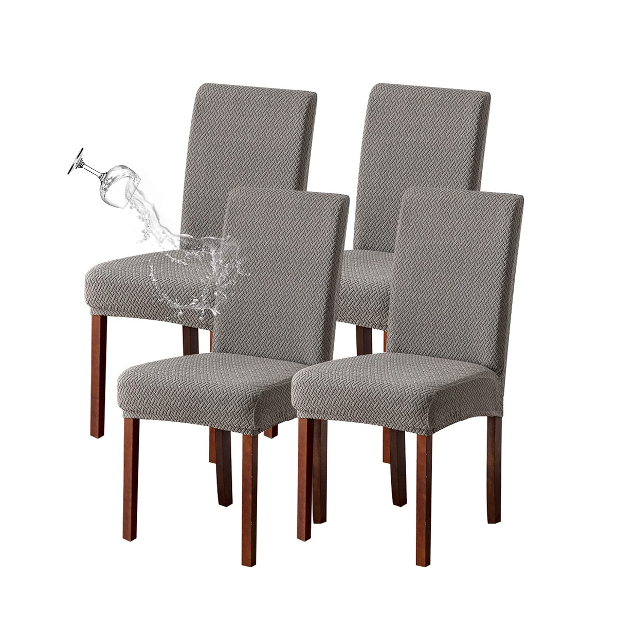 Genina Waterproof Chair Covers for Dining Room Chair Slipcovers Set of 4