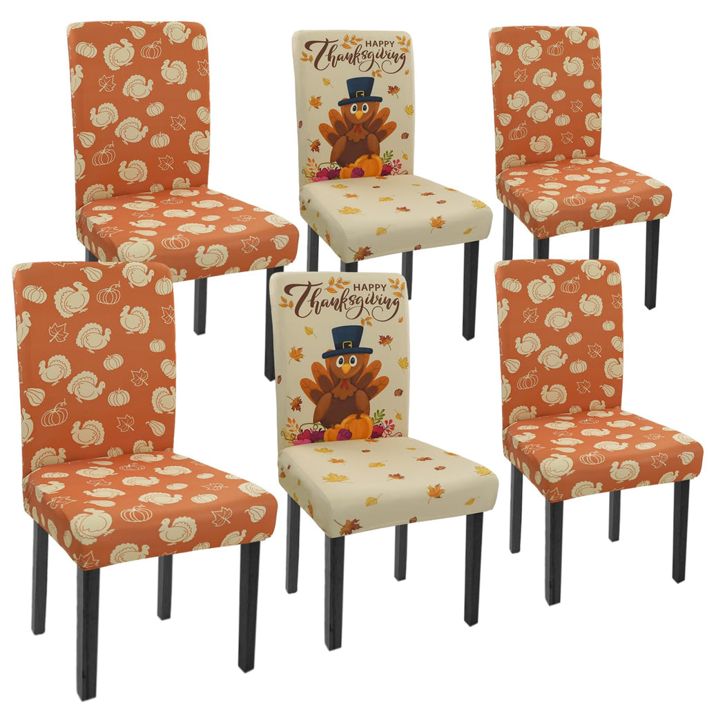 Halloween Chair Covers Set of 4 Pumpkin Ghost Spider Parsons Slipcovers