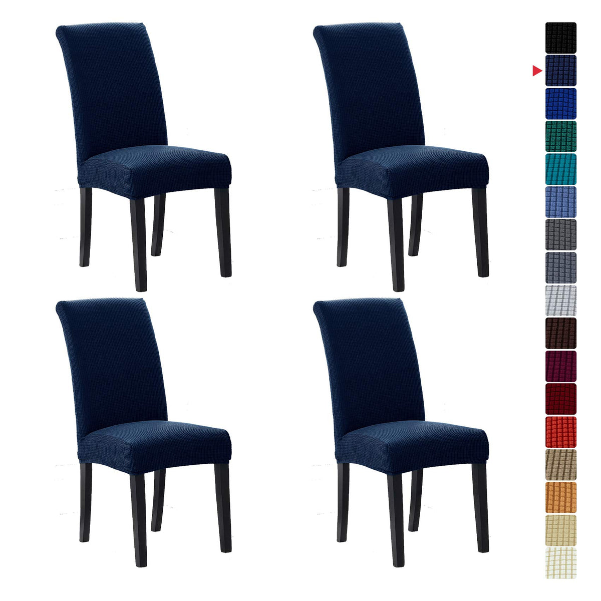 Stretch Chair Covers for Dining Room Set of 4, Removable Washable Dining Room Chair Covers, Dining Chair Slipcovers Seat Protector, Great for Home and Banquet Decor (Pureed Pumpkin, 4 Pack)