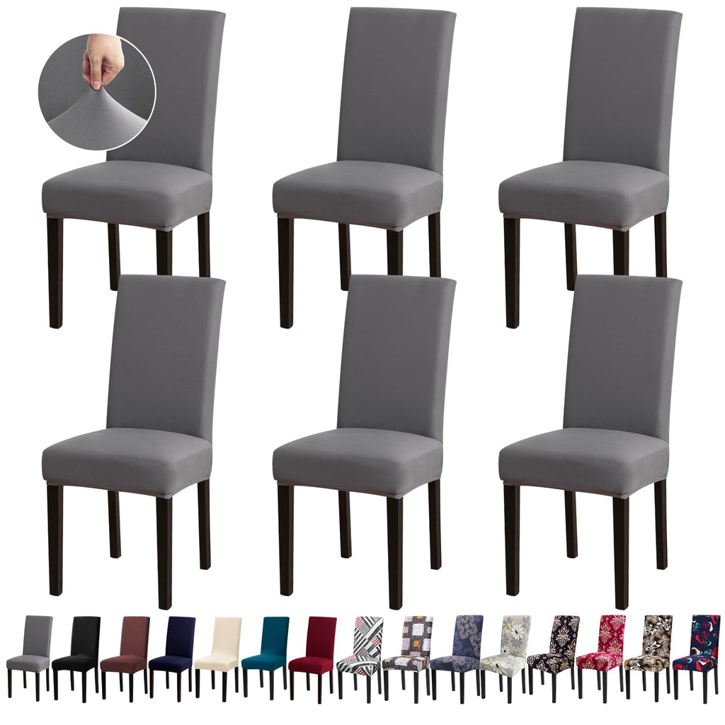 Chair Covers, Stretch Dining Room Chair Covers Set of 6, Removable Washable Dining Chair Slipcovers for Home, Hotel, Banquet