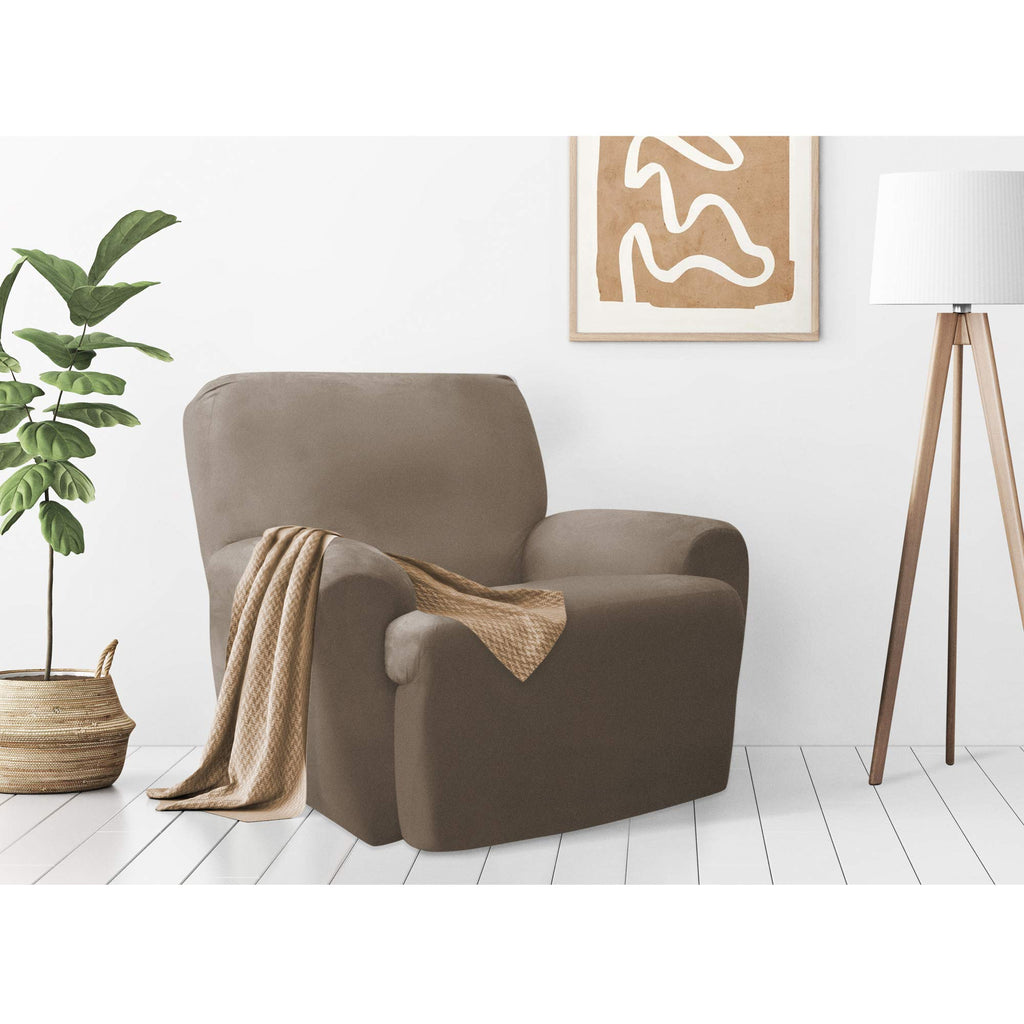 Zenna Home, Chocolate/Brown Furniture Cover: Stretch Plush 1-Piece Loveseat Slipcover (EFCLSTCH)