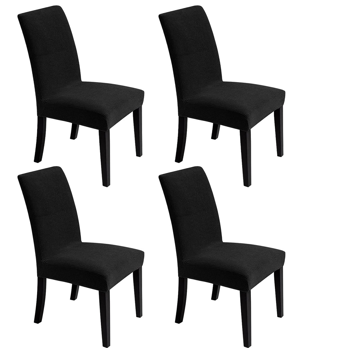 Chair Covers for Dining Room - Stretch Chair Slipcovers for Decorative Seat Protector Armless Removable Washable Elastic Dinner Universal Spandex Solid Chair Slip Covers Set (autumn orange,4)