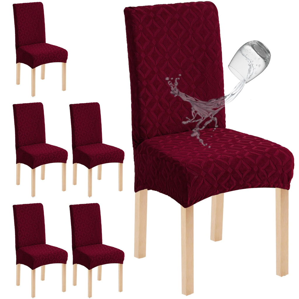 Genina Waterproof Dining Chair Covers Set of 4, Stretch Chair Slipcovers