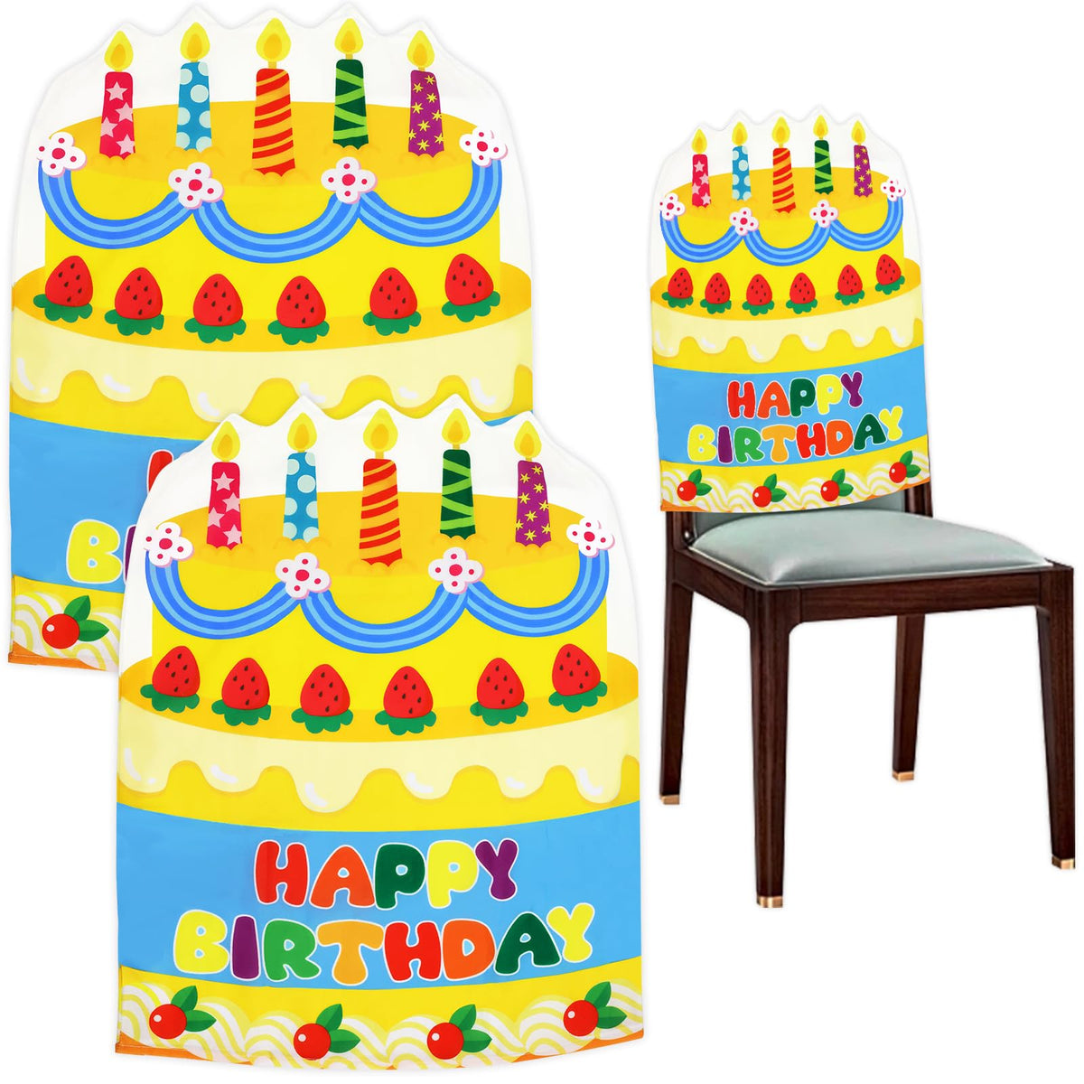 Fancy Land Birthday Chair Cover for Classroom for Kids Party Decorations