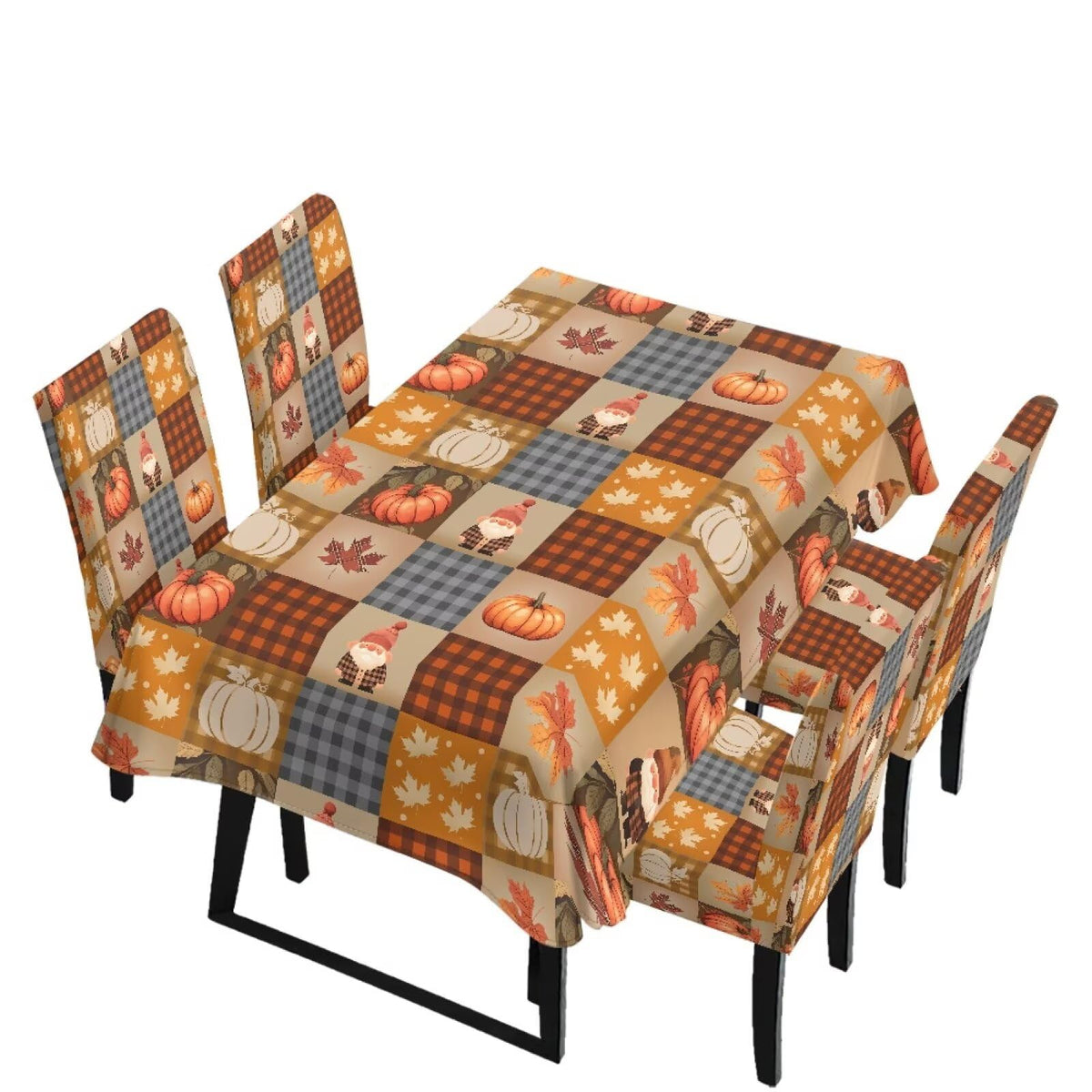 Dining Chair Covers and Dining Table Cloth Christmas Decor