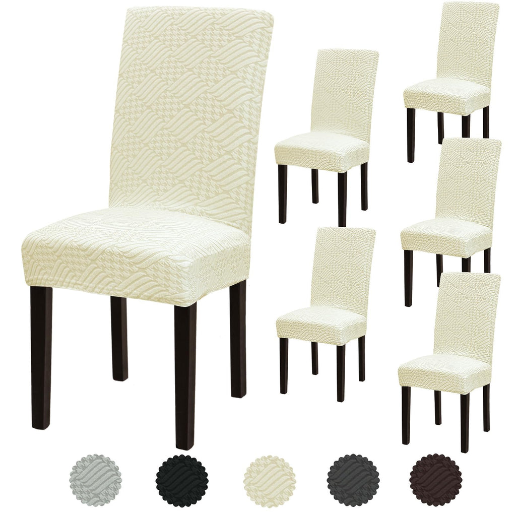 Stretch Dining Room Chair Covers Set of 6, Removable Washable Chair Covers for Dining Chairs,Dining Room, Hotel, Ceremony