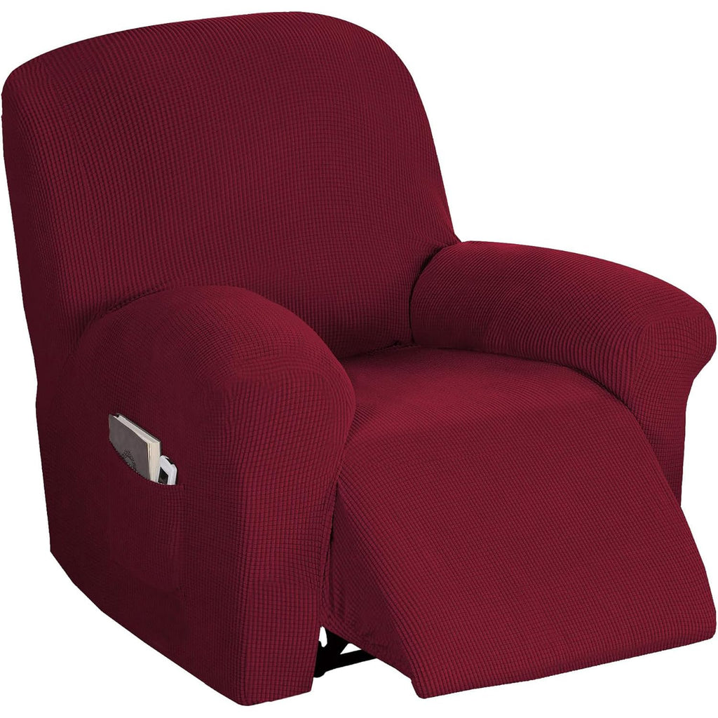 Flamingo P High Stretch One Piece Furniture Protector Sofa Cover for Durable Spandex Stretch Fabric Super Soft Slipcover, 2 Seater, Wine, Loveseat