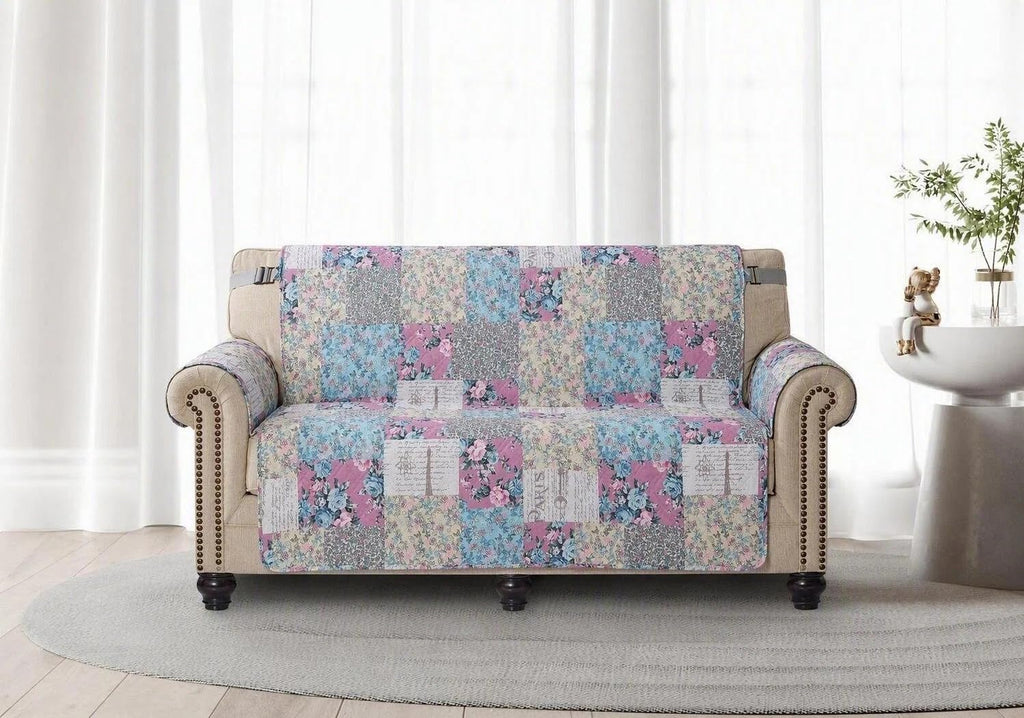 Brilliant Sunshine Multi Grey Stripes Couch Loveseat Slip Cover for Dogs