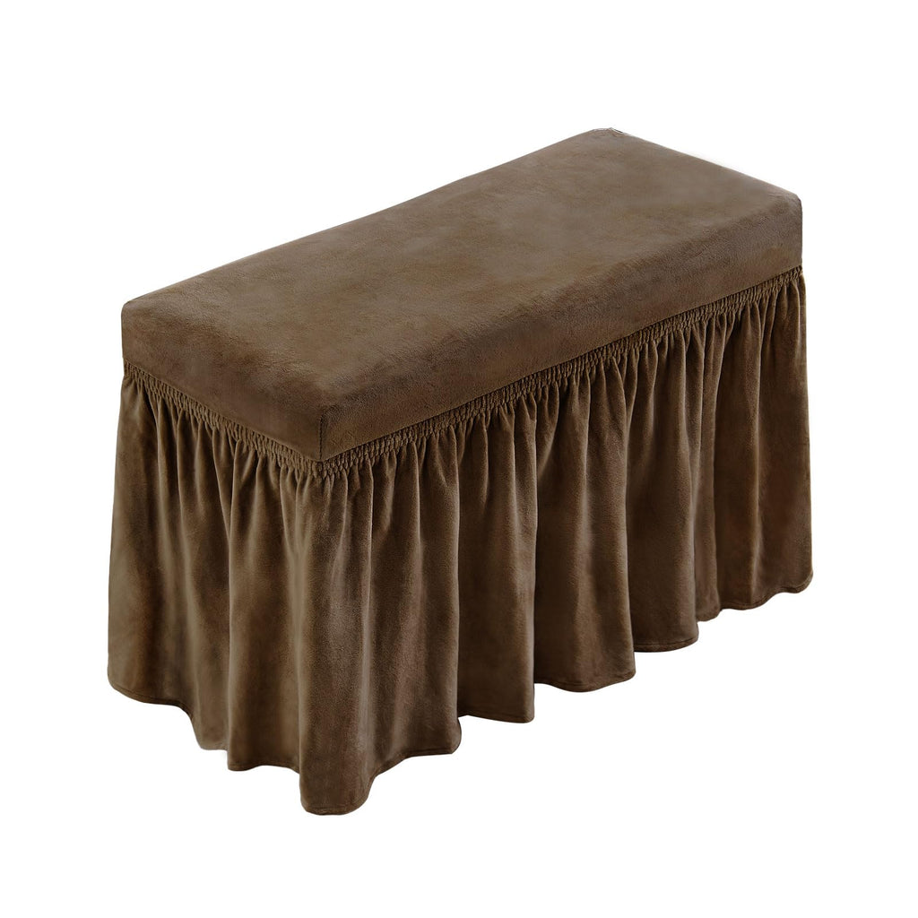 NICEEC Spandex Dining Bench Cushion Cover Bench Covers Stretch with Skirt