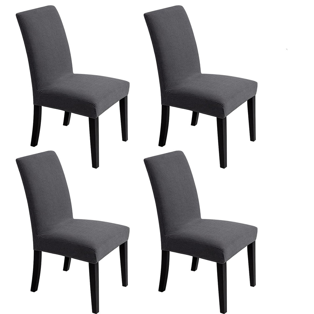 Chair Covers for Dining Room - Stretch Chair Slipcovers for Decorative Seat Protector Armless Removable Washable Elastic Dinner Universal Spandex Solid Chair Slip Covers Set (autumn orange,4)