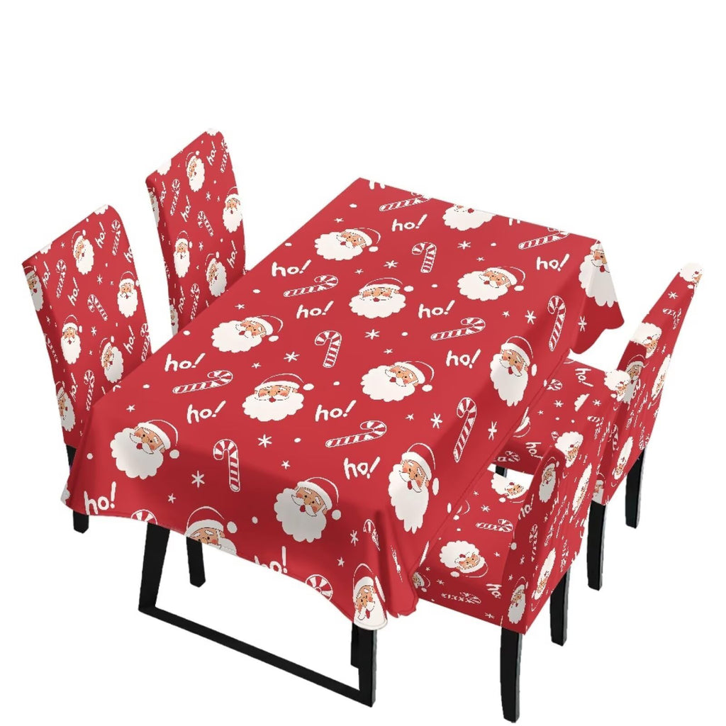 Dining Chair Covers and Dining Table Cloth Christmas Decor