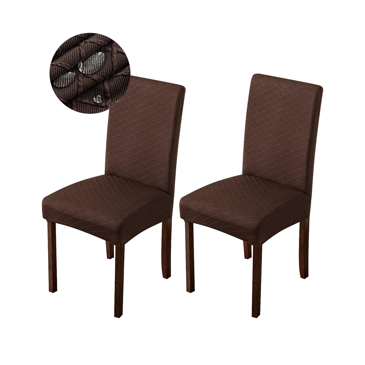 Genina Waterproof Chair Covers for Dining Room Dining Chair Covers Kitchen Parsons Chair Cover (Beige, 4 PCS)
