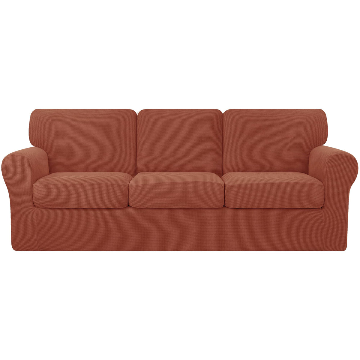 CHUN YI 5 Piece Stretch Couch Covers for Sofa, Loveseat, Khaki
