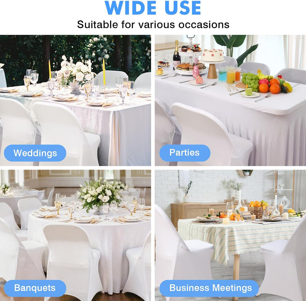 Fixwal 36 Pcs White Folding Chair Covers Spandex Stretch Slipcover