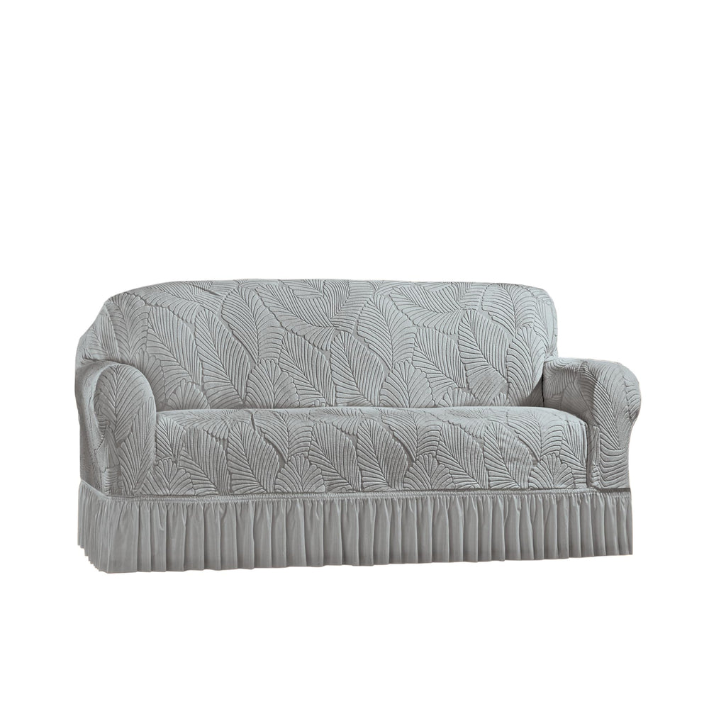 Collections Etc Textured Leaf Design Ruffled Skirt Slipcover