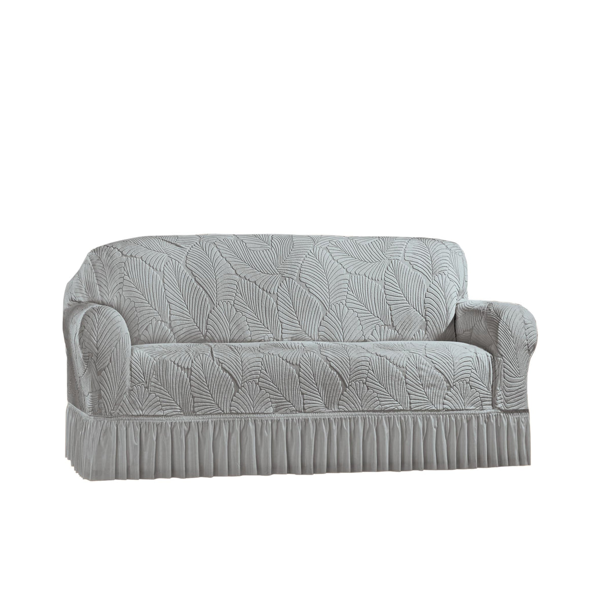 Collections Etc Textured Leaf Design Ruffled Skirt Slipcover