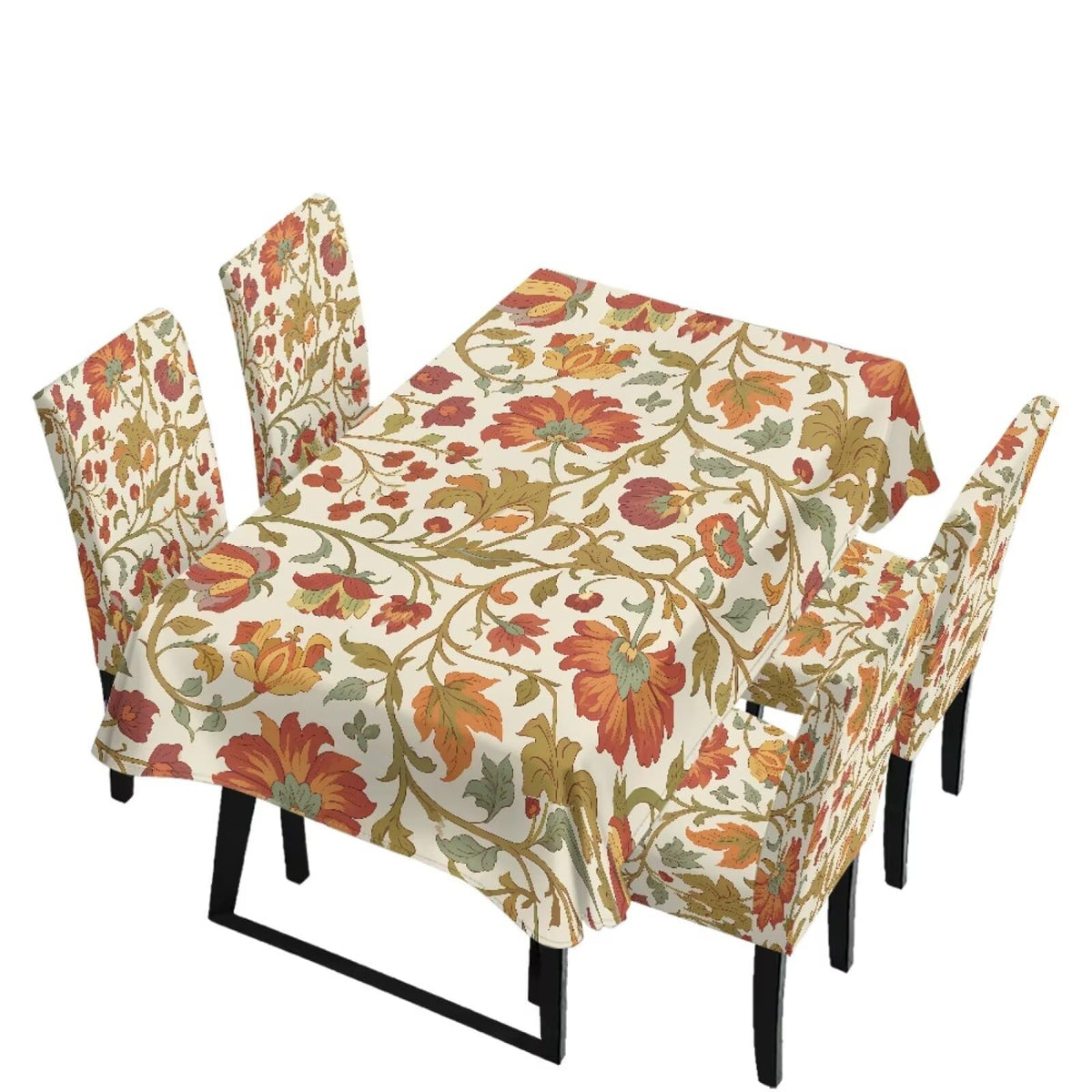 Stretch Dining Table Cloth and Chair Covers Set, 4 Seater Table Cover Anti-Wrinkle Parsons Chair Slipcovers Machine Washable Seat Protector for St. Patrick's Day Decor, Green Shamrock