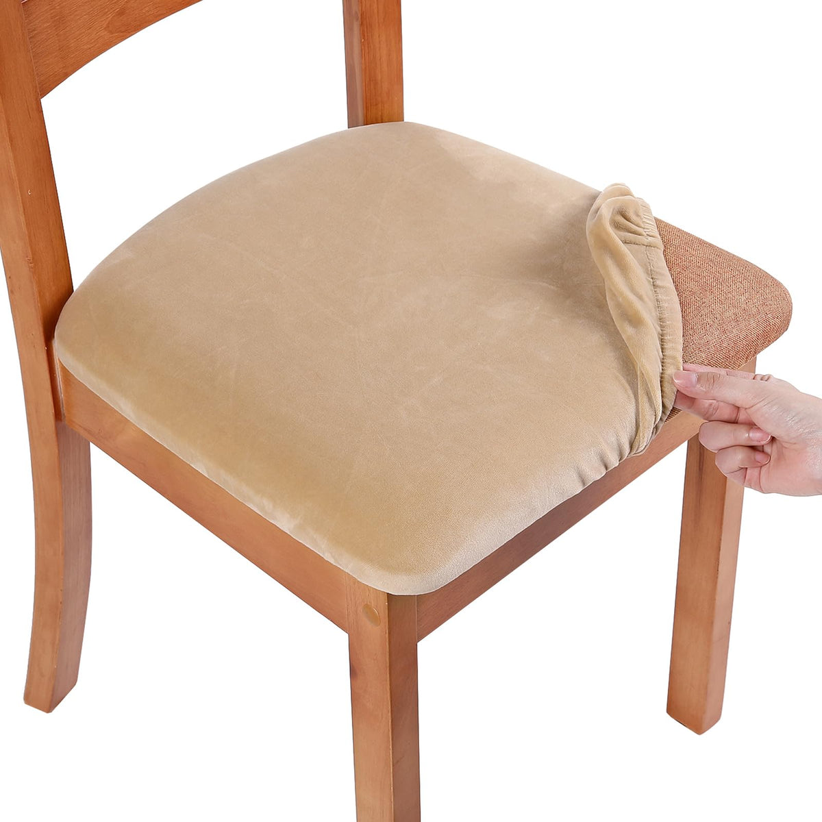 Smiry Velvet Seat Covers for Dining Room Chair Set of 4